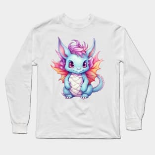 Kawaii Dragon Drawing Long Sleeve T-Shirt